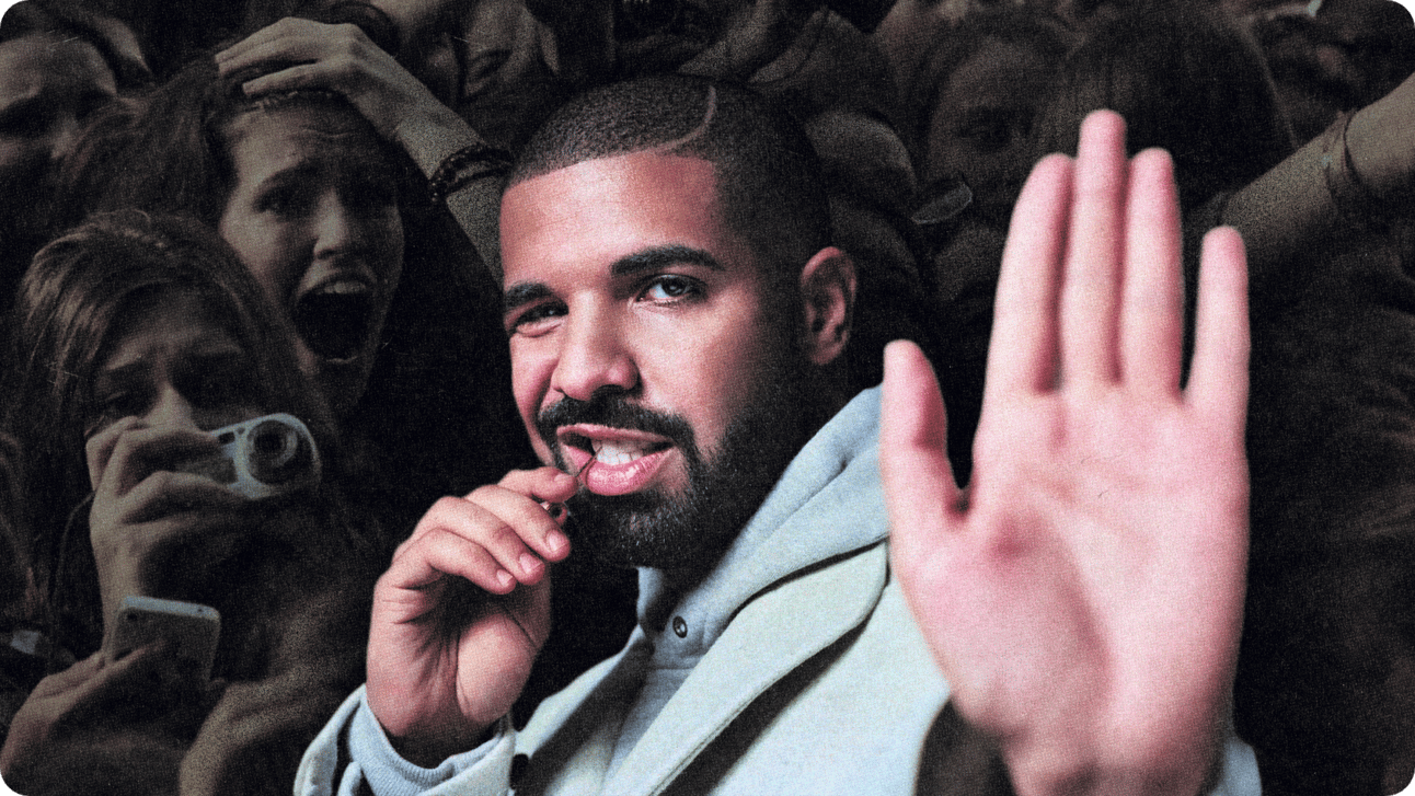 Drake holding up his hand