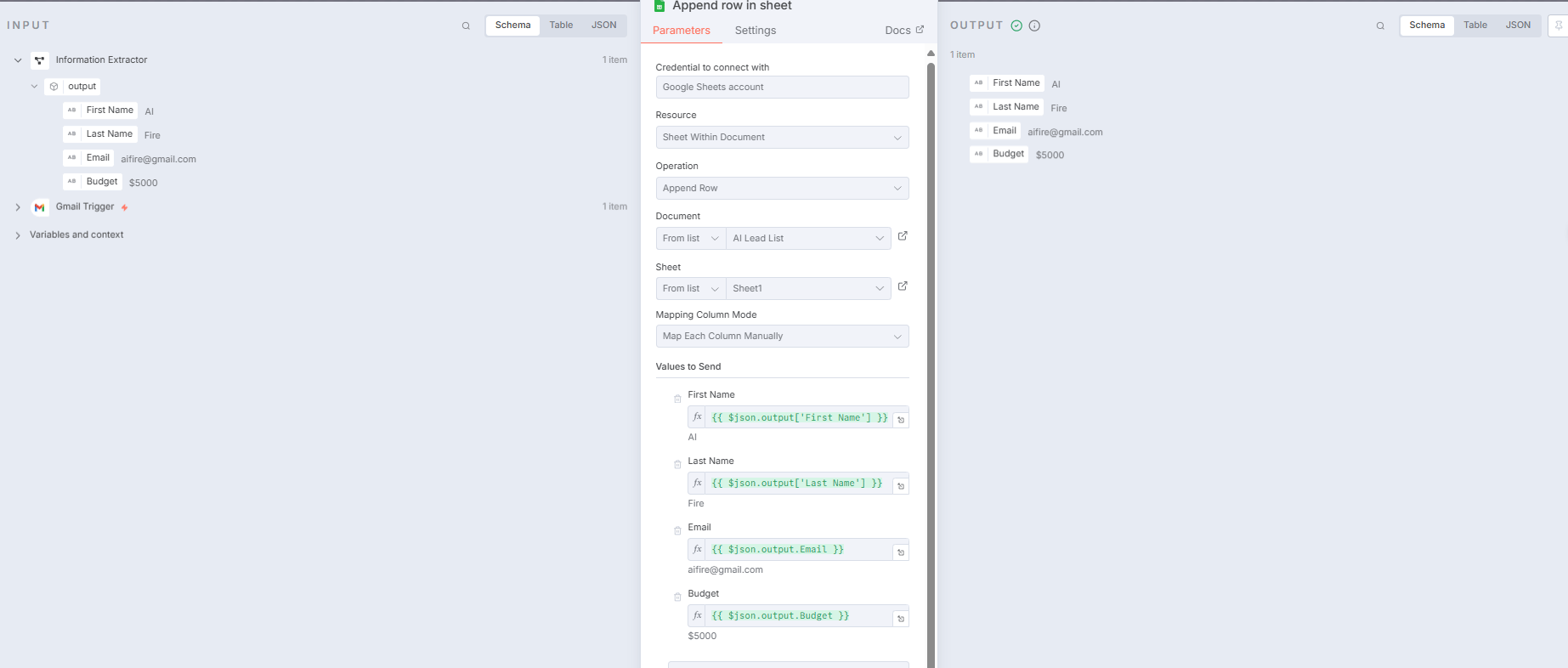 google-sheets-node