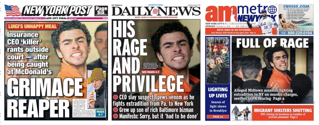 NYC Front Pages for December 11th, 2024