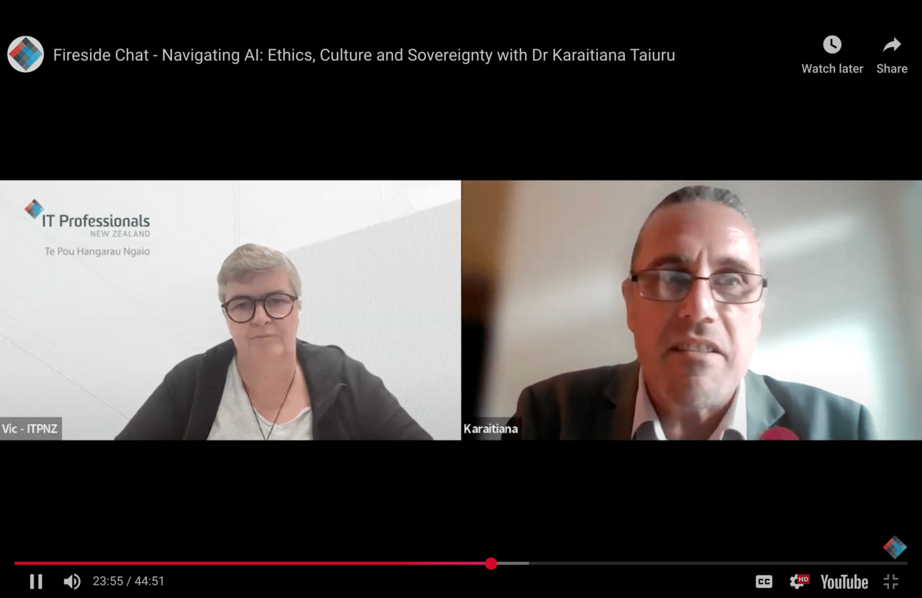 AI, Ethics, Culture, and Sovereignty fireside chat with Dr Karaitiana Taiuru and Vic MacLennan