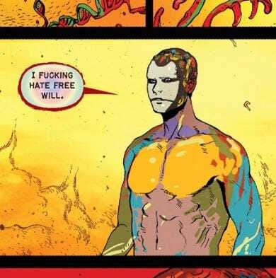 Wick stands in front of a flame and says "I fucking hate free will."