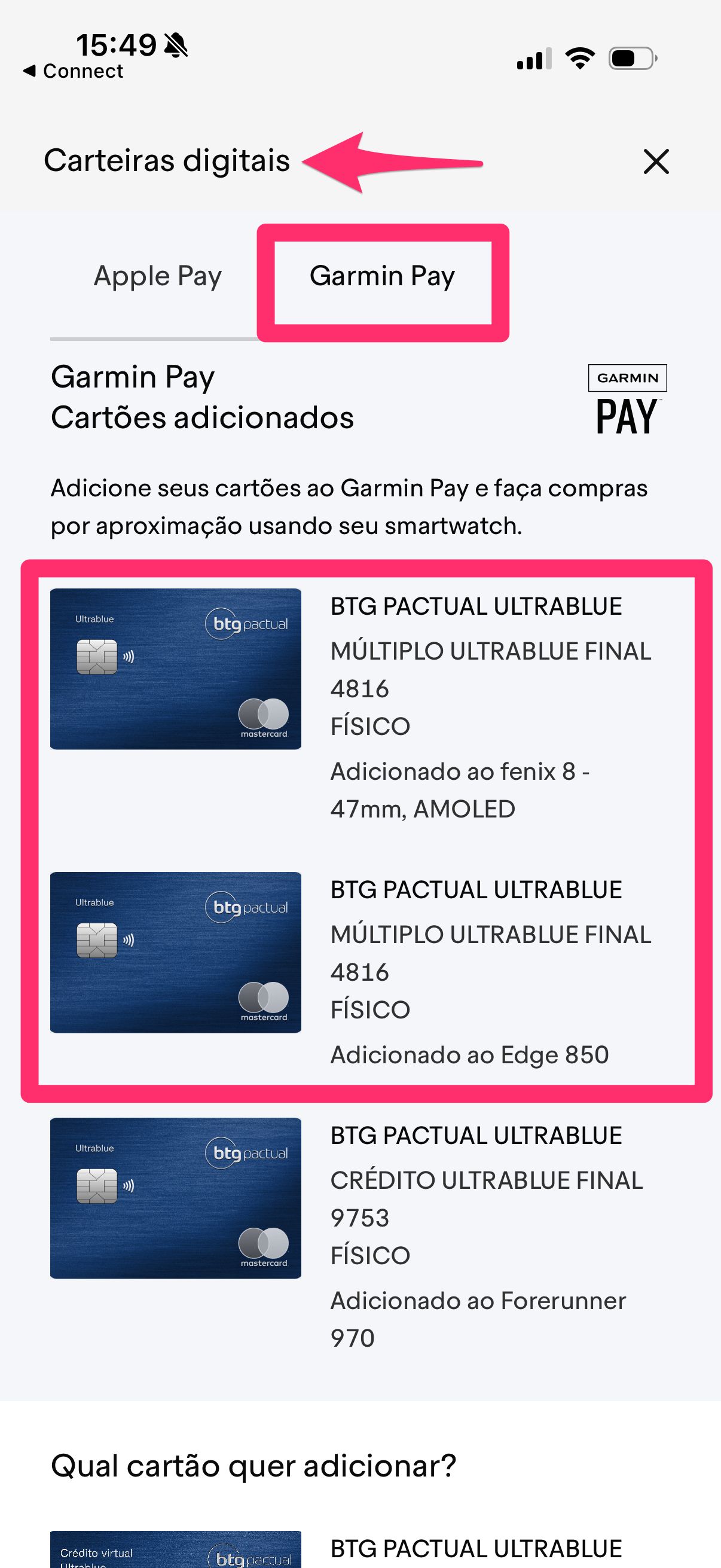 PASSO A PASSO GARMIN PAY