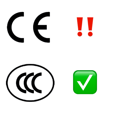 CE and CCC logos