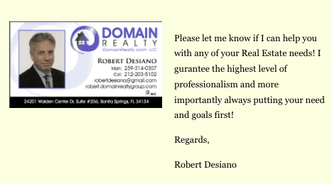A business card for domain realty