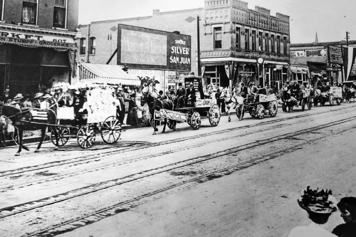 Colorado State Fair Parade North Main Street, Pueblo circa 1900