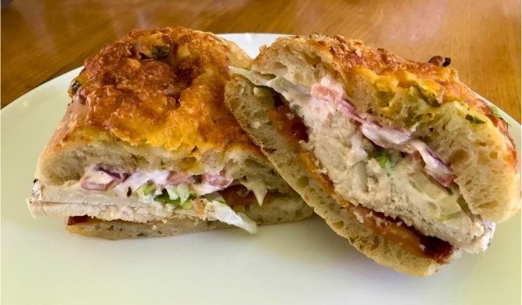 50 Two Sandwiches candied bacon chicken club