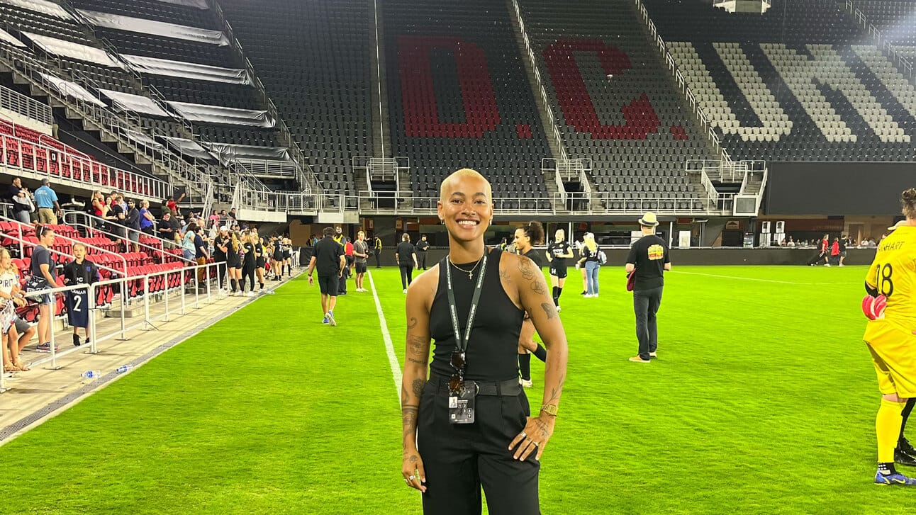 Maya Stephen posing at Audi Field