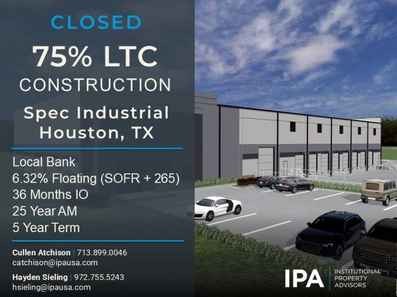 IPA closes small bay construction loan