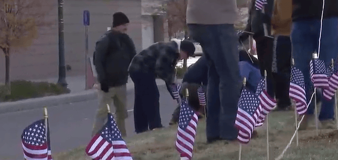 Honoring Veterans - Flags Fill Downtown Streets
