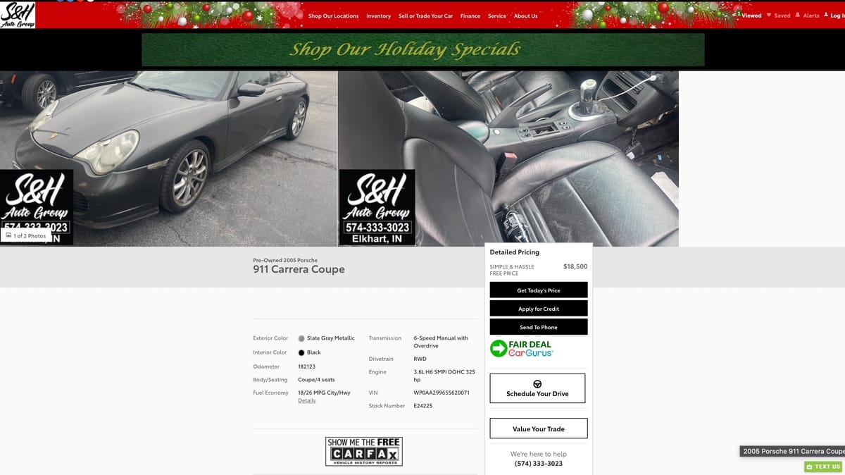2005 Porsche 911 Carrera (Dealer Screenshot)