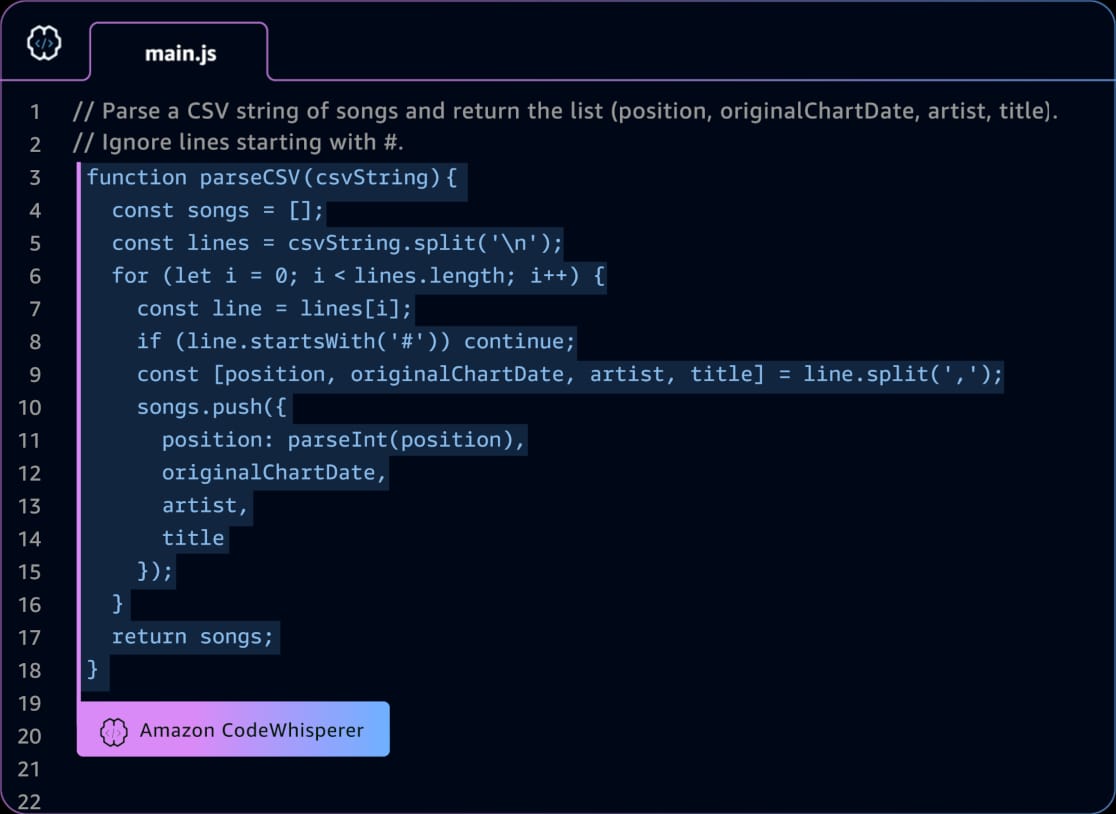 AI Code Generator - Amazon CodeWhisperer - AWS