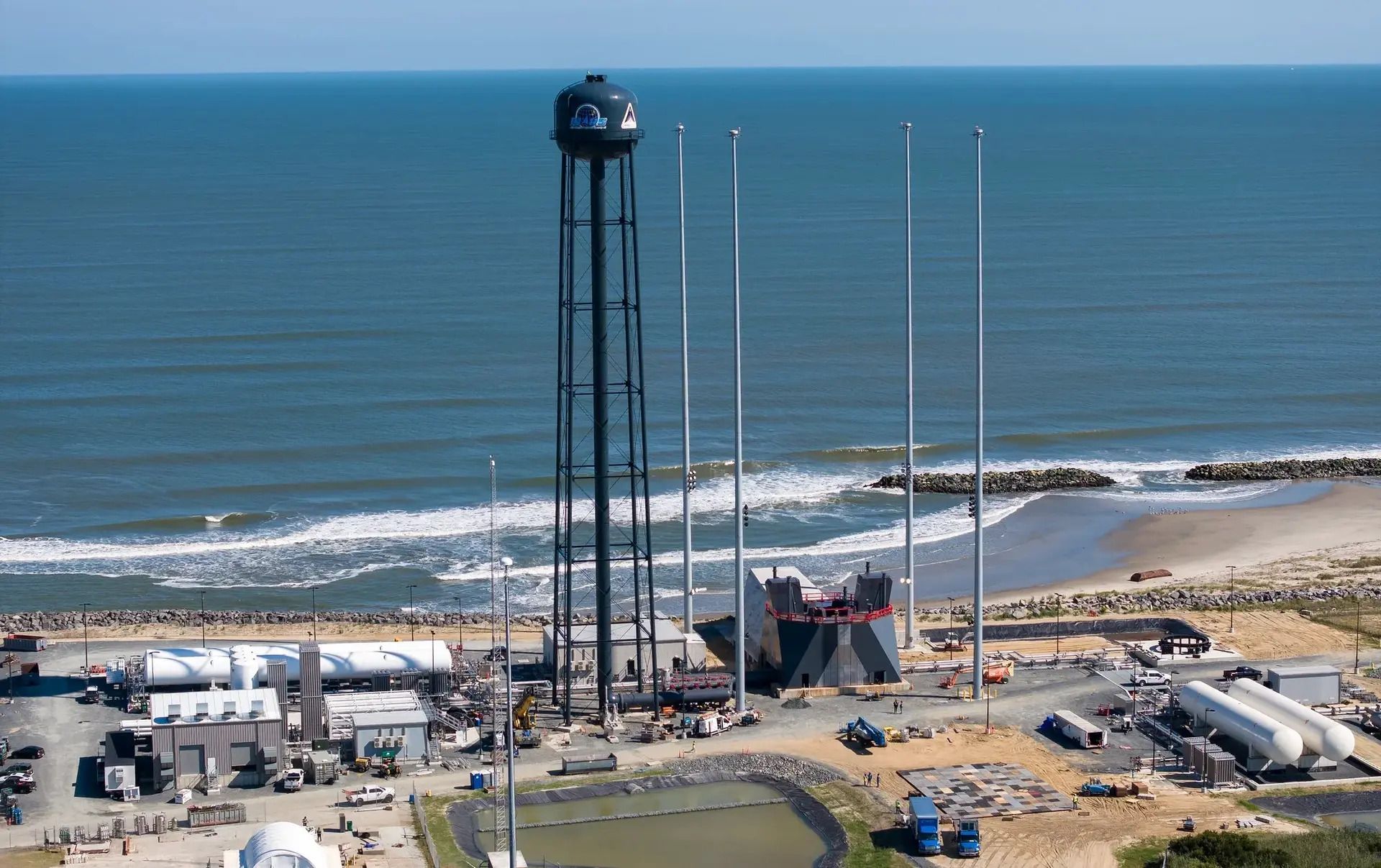 Rocket Lab’s newly built Launch Complex 3 at NASA’s Wallops Flight Facility on Wallops Island, Virginia, is designated for future Neutron rocket missions. (Credit: Rocket Lab)