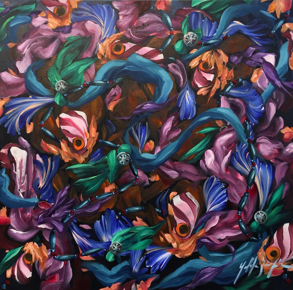 'Indian Perfume' oil on canvas by Yatika Fields