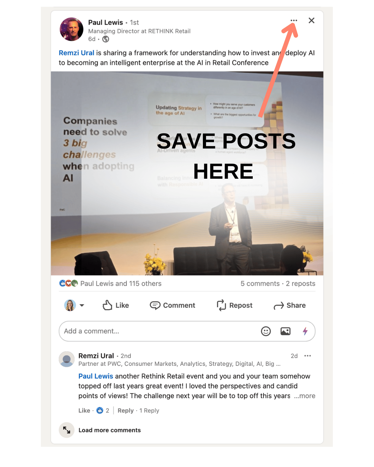 Save Post // Find your saved posts from your Home feed.