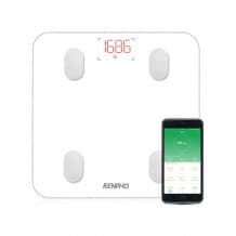 Bluetooth personal scale with app: measures weight, BMI, muscle mass u. v. m.