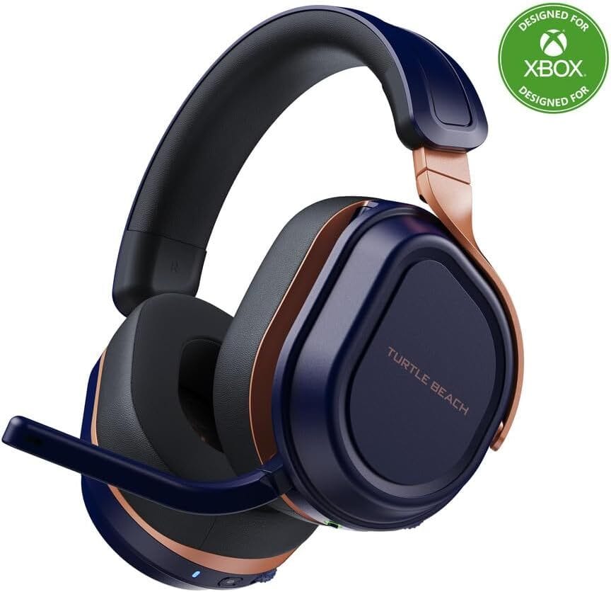 Turtle Beach Stealth 700 Gen3 – The Budget-Friendly Pick A wireless console gaming headset with a flip-to-mute mic, shown next to a PS5 and Xbox Series X for casual gaming marathons.