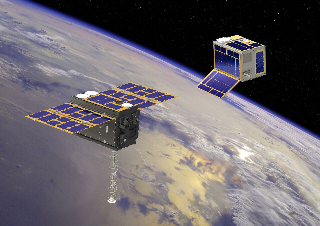 A rendering of ESA’s Pathfinder A satellites set to launch on an Electron.