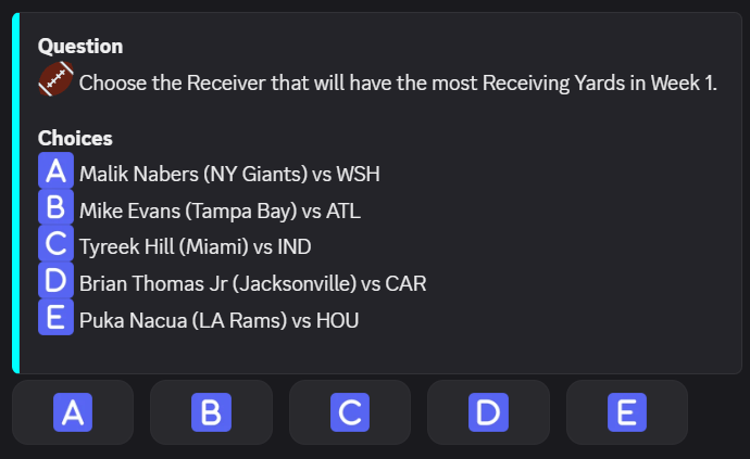 Props Battle Week 1 Poll