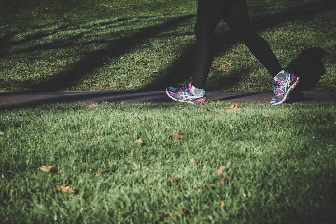 Lady running in a park in London