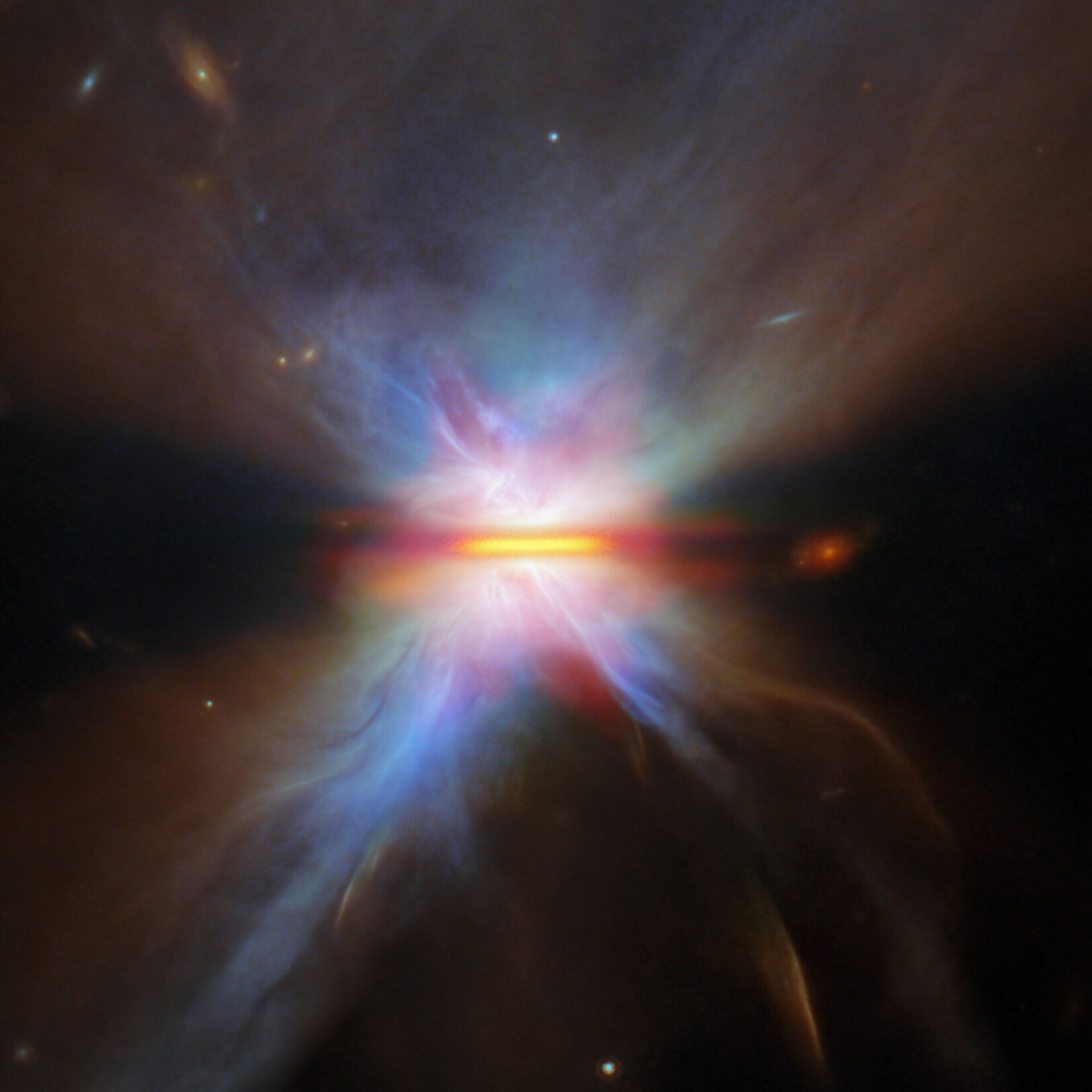 A zoomed in image of the dusty disc. (Credit: ESA/Webb, NASA & CSA, M. Villenave et al.)
