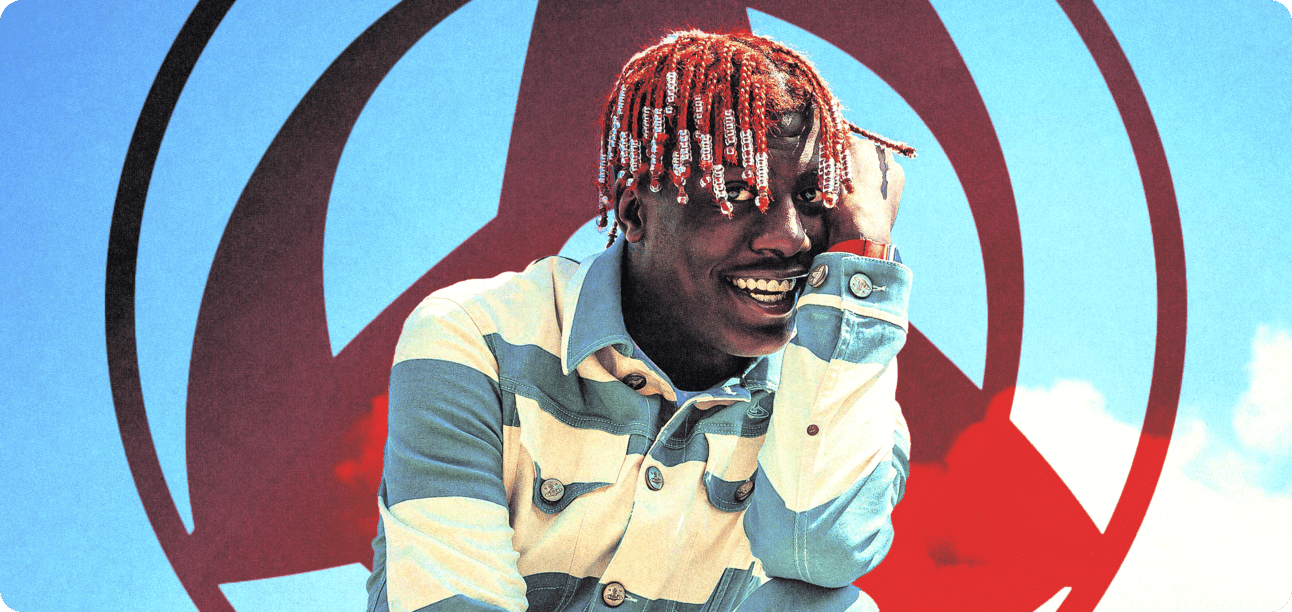Lil Yachty against a colored background