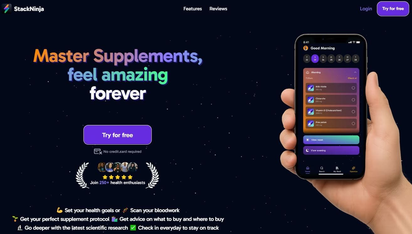 A screenshot of the StackNinja website landing page.