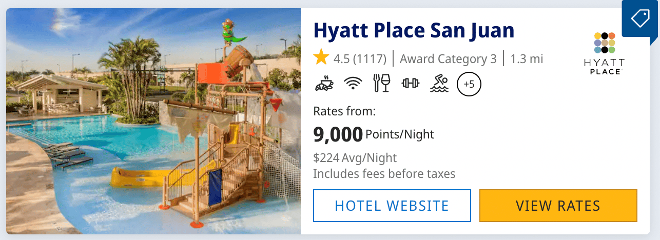 Hyatt Place San Juan for 9k points