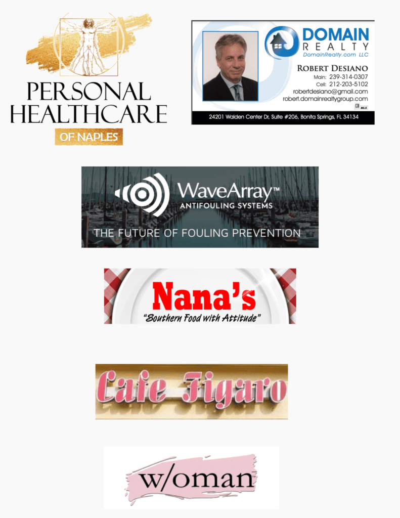 A collage of personal healthcare logos and names.