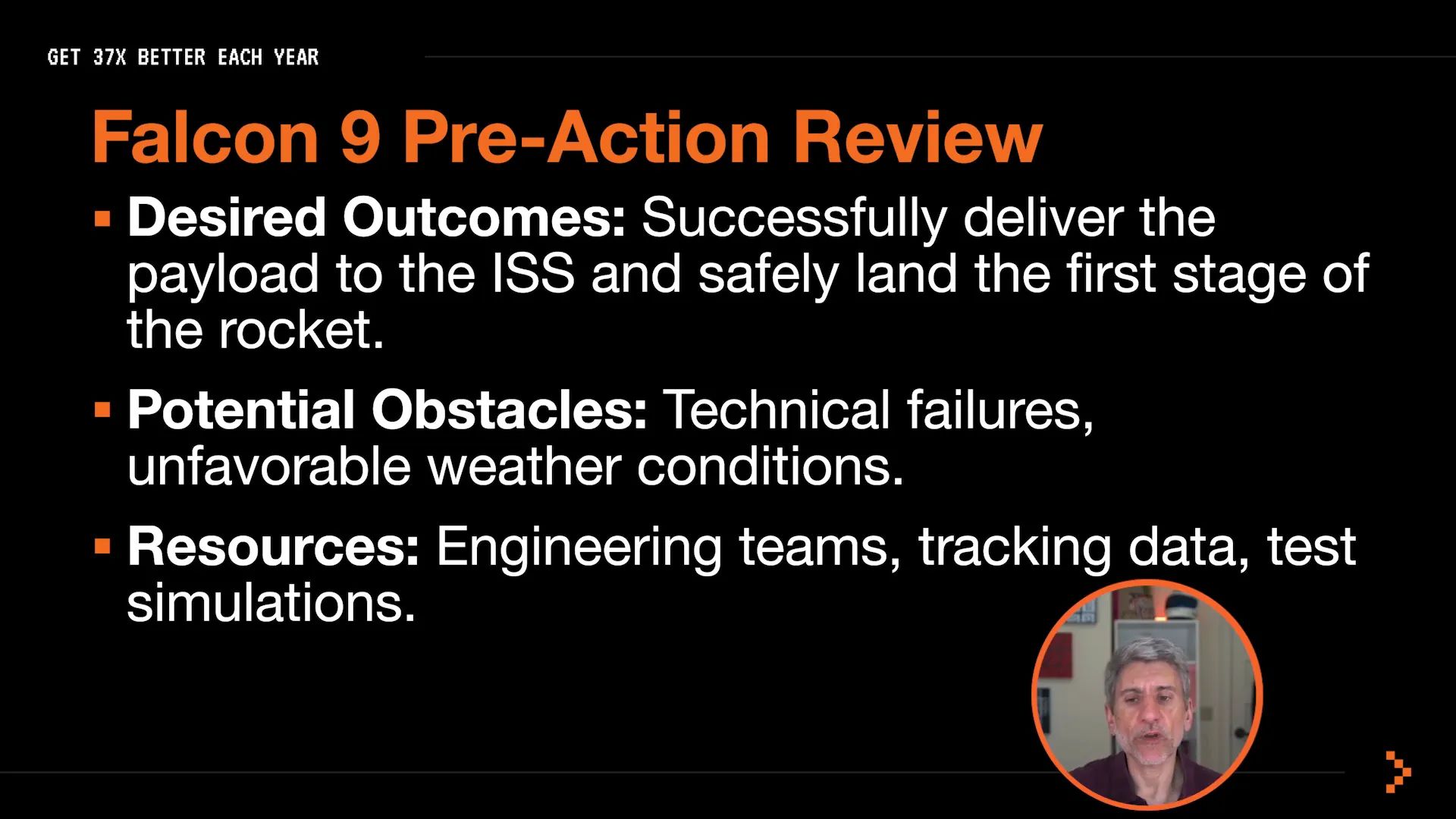 Falcon 9 pre-action review