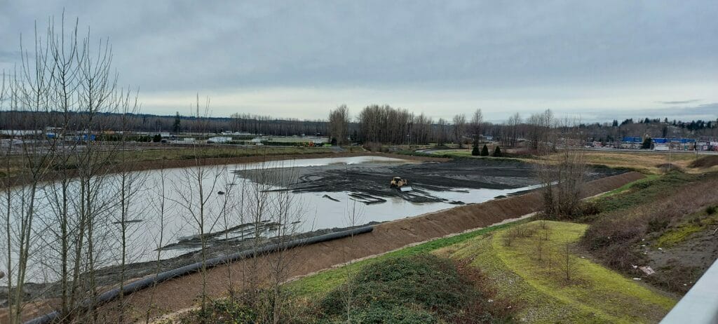 Work has begun on filling in a portion of land along Mission's waterfront. But work on properties further east may take much longer. 📷 City of Mission