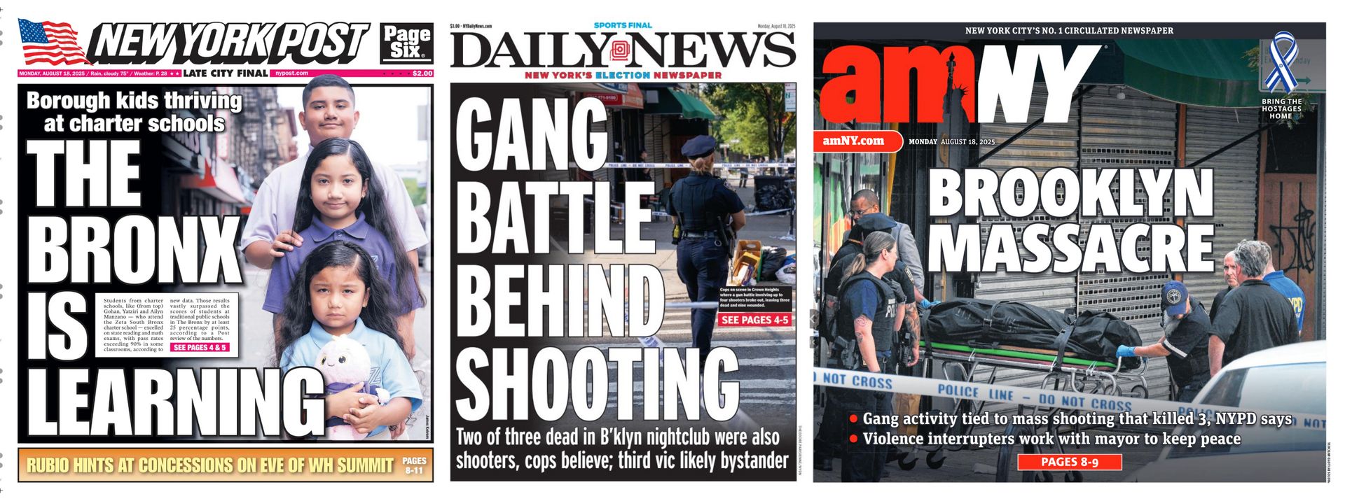 New York Newspaper Front Pages for August 18th, 2025