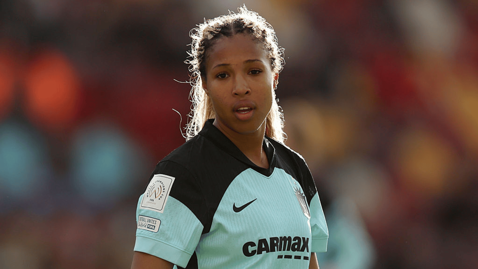 Midge Purce of Gotham FC looks on during the FIFA Women's Champions Cup 2026 Semi Final match between Gotham FC and SC Corinthians at Brentford stadium on January 28, 2026 in London, England.