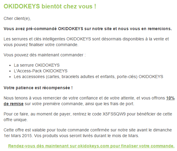 Okidokeys connected lock