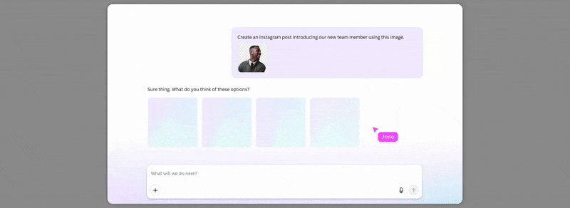 Gif of Canva Magic Studio image creation & editing