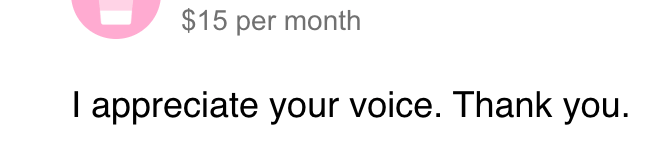 I appreciate your voice. Thank you.