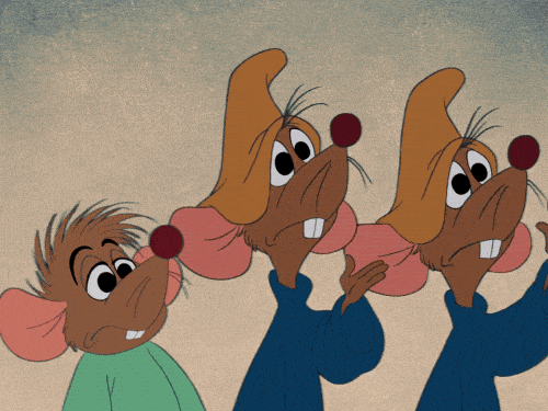 Three mouses waving goodbye