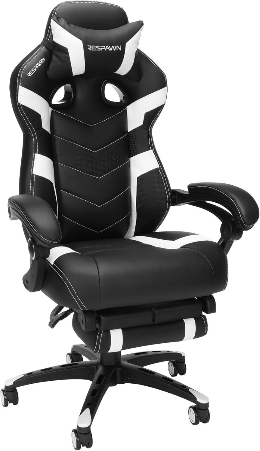 Ergonomic Gaming Chair or Recliner – A black-and-green reclining gaming chair with headrest, lumbar support, and a footrest, designed for comfort during extended gameplay.