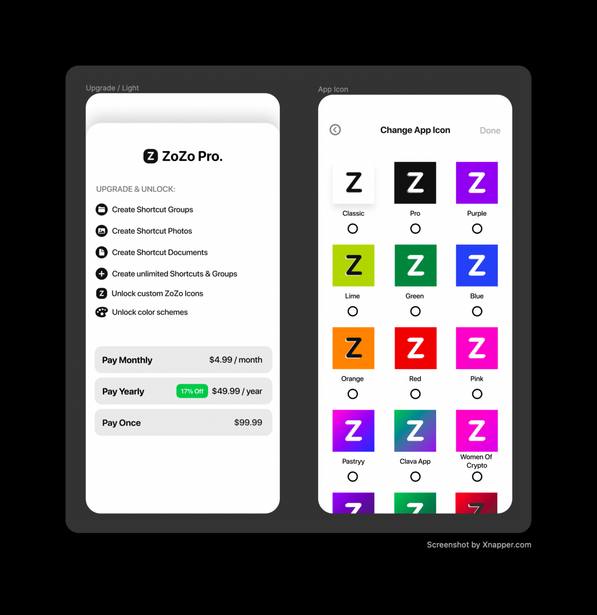 Image showcasing ZoZo Pro & Custom Icons