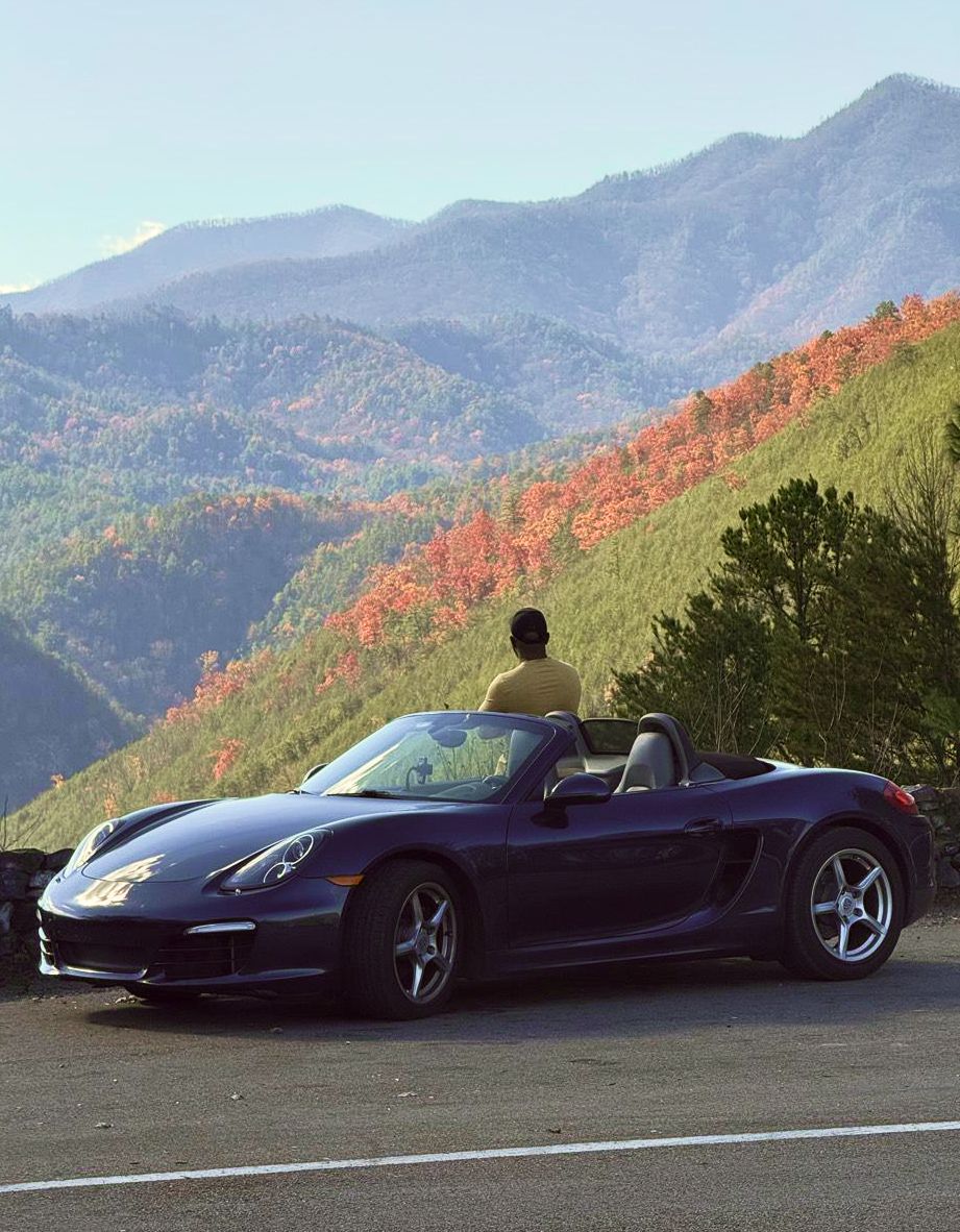 Blue 2013 Porsche 981 Boxster purchased by Pepita Picks reader in 18 days - now being driven on America's best driving roadss
