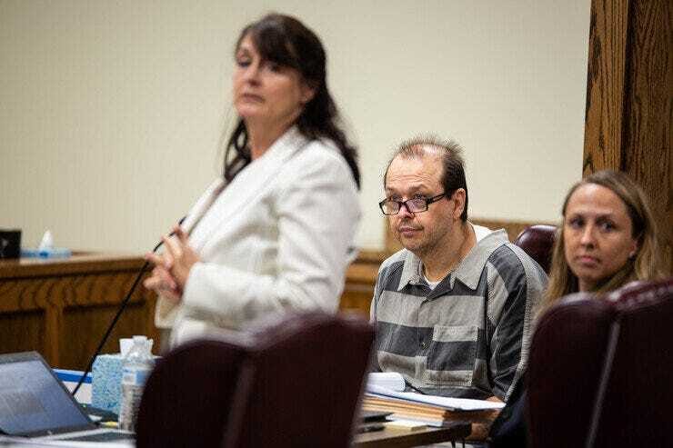 Robert Roberson and his legal team in court.