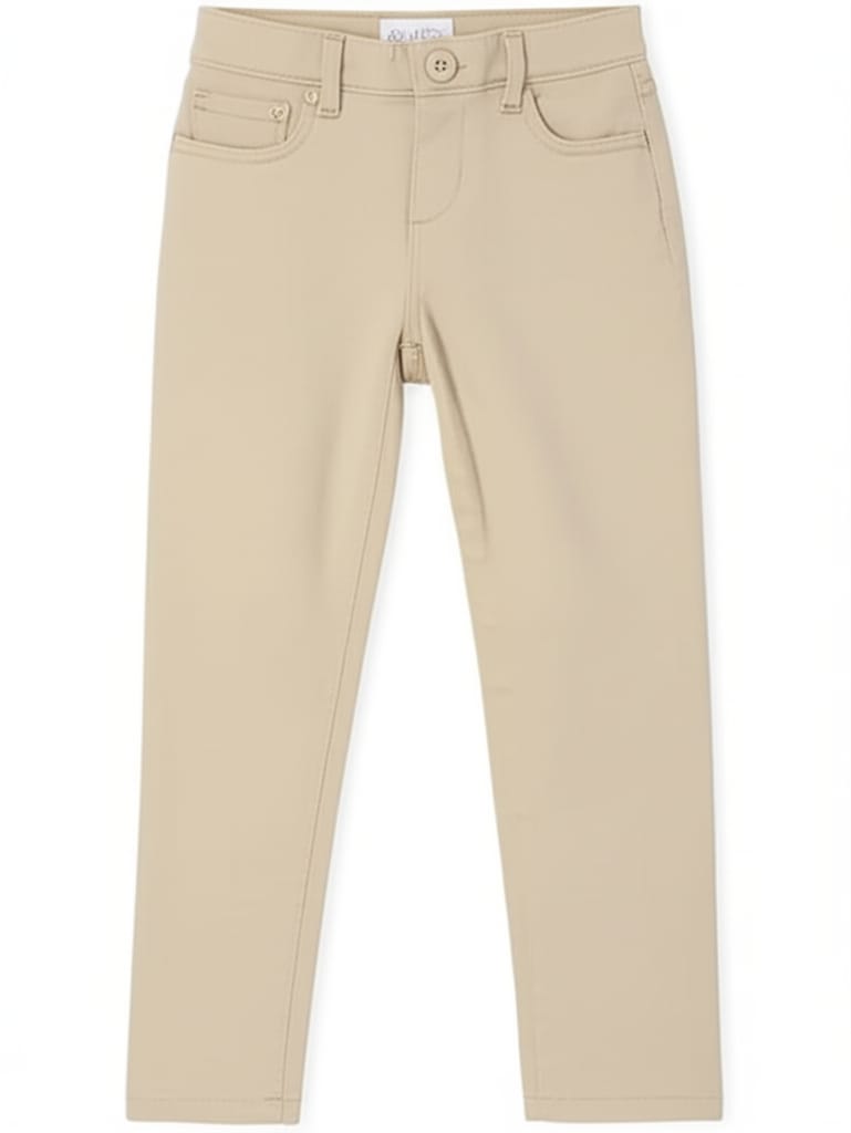 Children’s Place Girls' Stretch Pants Pull-on stretch twill pants with an adjustable waistband, designed for comfort, mobility, and dress-code compliance.