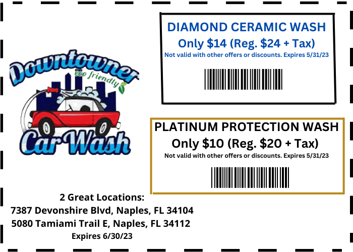 A coupon for the diamond ceramic wash.