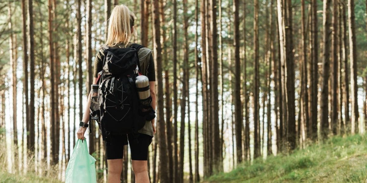 a person hiking