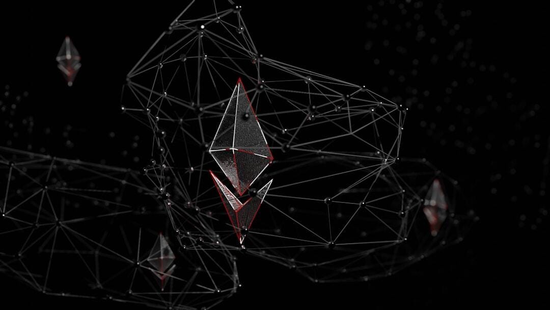 3D illustration of a network of ethereum in dark. red, white, and black colored ethereum illustration. 「 LOGO / BRAND / 3D design 」 WhatsApp: +917559305753 Email: shubhamdhage000@gmail.com