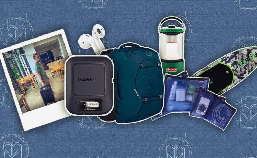 travel gear from backpack to kayaks