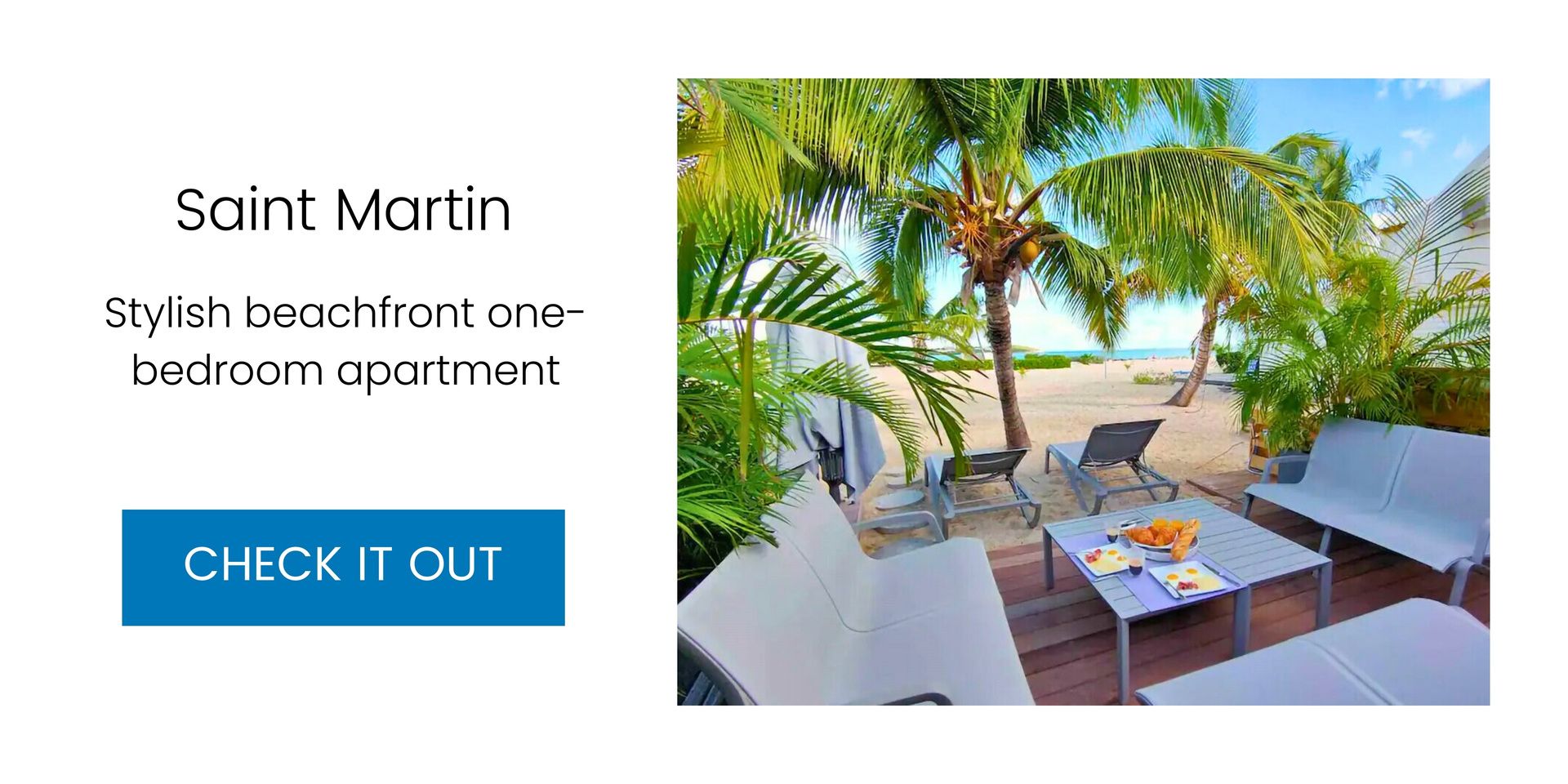 Saint Martin: Beachfront one-bedroom apartment – $166 per night