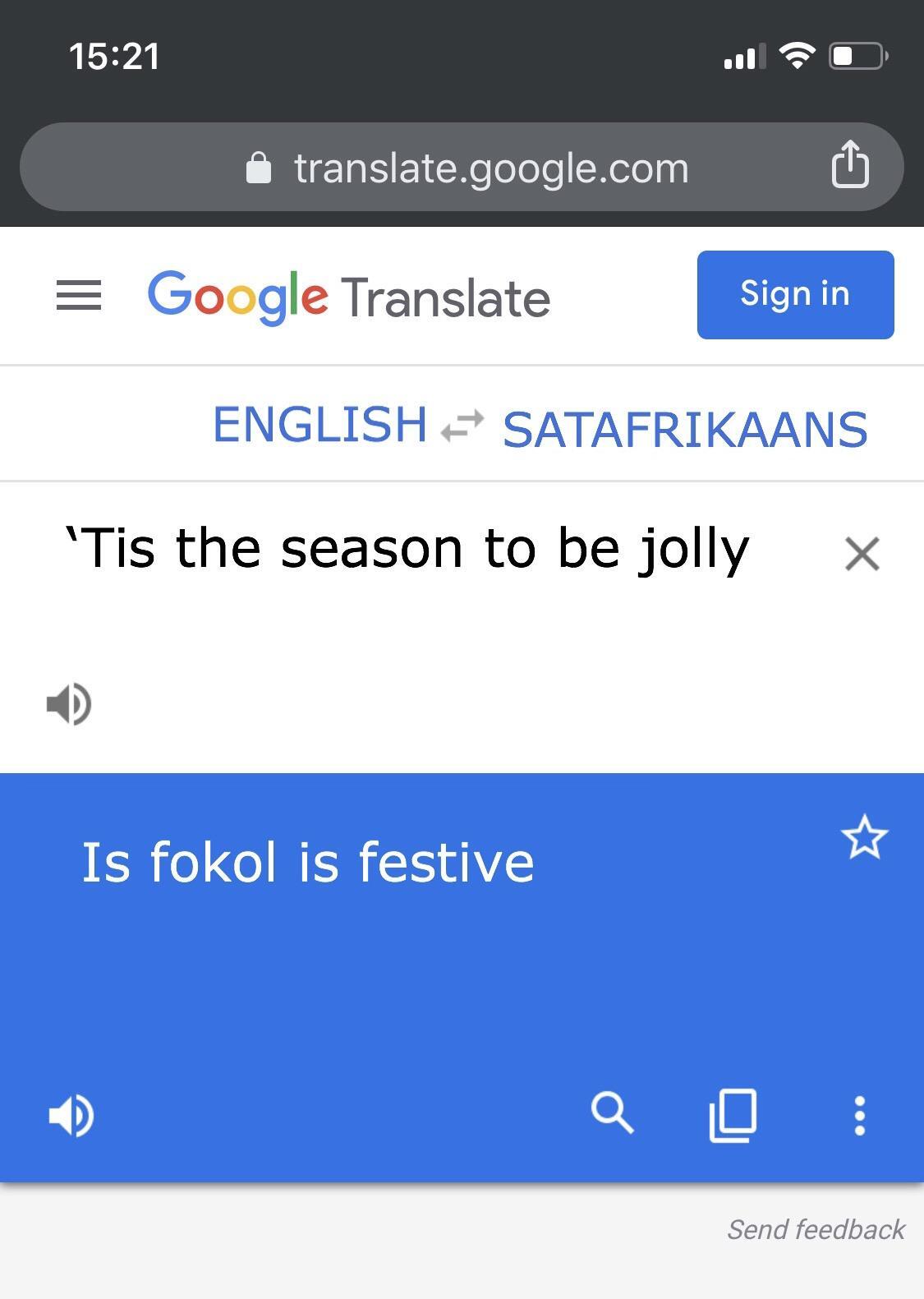 Is fokol is festive : southafrica