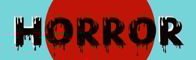 graphic image of text that says horror in dripping font