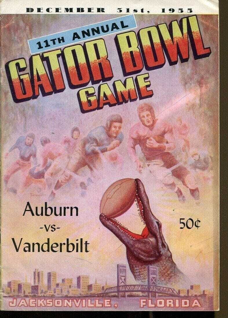 1955 Gator Bowl Program Auburn Tigers v Vanderbilt 11th Annual 12/31 68476 | eBay