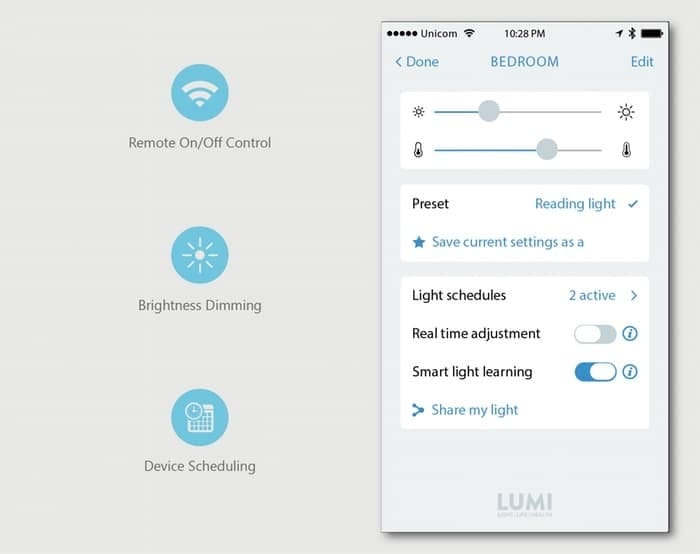 Lumi connected lamp